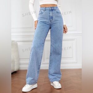 SHEIN Tall High Waist Straight Leg Jeans